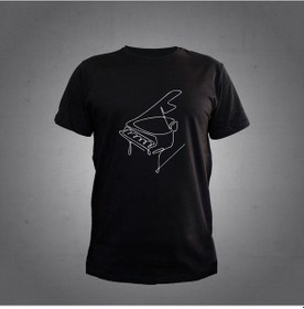 Resim Herşey Nota Piyano Siyah T-shirt Unisex 001 