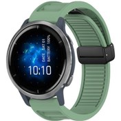 Resim Garmin Venu 2 22mm Katlanabilir Manyetik Toka Silikon Saat Bandı Yeşil 