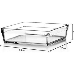 Resim Borcam Premium Kare Tepsi, 23cmx23cm, 2400 Cc Şeffaf 