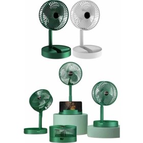 Resim Katlanabilir Teleskopik Şarjlı Fan Masaüstü Soğutucu Vantilatör 