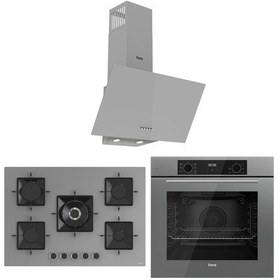 Resim Ferre Flowart Florenz Essential QBL63CPR - SS038 - D088 Gri 3'lü Ankastre Set 