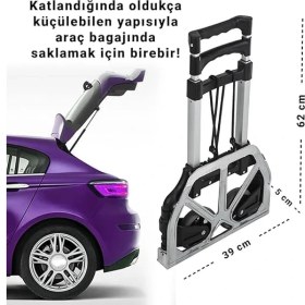 Resim Multi Fonksiyon Katlanır 70 kg Kapasiteli Portatif Koli Taşıma Aracı 