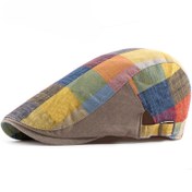 Resim Spring Summer Berets Hats For Women Men Multicolor Plaid Herringbone Caps Duckbill Newsboy Cap Thin Cabbie Ivy Flat Hat 