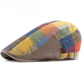 Resim Spring Summer Berets Hats For Women Men Multicolor Plaid Herringbone Caps Duckbill Newsboy Cap Thin Cabbie Ivy Flat Hat 