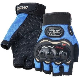 Resim Pengfushop5 M Beden Mavi Motosiklet Eldivenleri - Tam Parmak Spor Korumalı Lvas Moto Yarış Eldiveni 