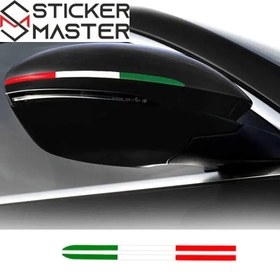 Resim İtalyan Bayrağı Sticker Ayna Şerit Seti | Sticker Master 