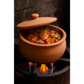 Resim Elviora Doğal Toprak Güveç Tencere 2L , Kapak Hediyeli, Ocak & Fırın Uyumlu, 3 Yıl Garantili 