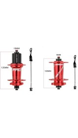 Resim Hassns Pro 7 Kırmızı Ön + Arka Bisiklet Jant Göbek Seti 