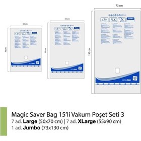 Resim Magic Saver Bag 15'Li Vakumlu Poşet Seti 3 