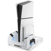 Resim Cbtx Aolıon Al-p5327 Ps5 Slim Gamepad Şarj Dock Game Console Controller Şarj Standı Soğutma Fanı, Disk Tutucu 