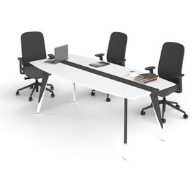 Resim Pierro Ofis Alaska Toplantı Masası - 220cm / Beyaz - Füme 