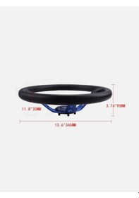 Resim Universal 14 Siyah Derin Tasarım Yarış Direksiyonu 350 Mm, 6 Cıvata, Korna Düğmeli Lacivert 