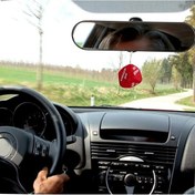 Resim Oto Motto Seni Seviyorum Zar Peluşu Torpido Araba Süsü Kırmızı 1 Adet 