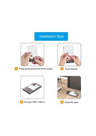 Resim Kuvars 2.5 İnç Sata Usb 3.0 Harddisk Kutusu - Şeffaf - Micro Usb 