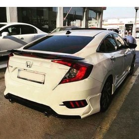 Resim Honda Civic Fc5 2016-2021 Turbo Body Kit Arka Ek + Egzoz Seti 