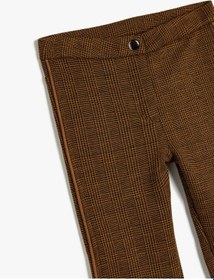 Resim Koton Desenli Cep Detaylı Slim Fit Tayt Kahverengi Ekose 5wkg40256ak Kahverengi 