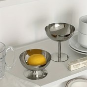 Resim 1 Adet Paslanmaz Çelik Cilalı Yuvarlak Tatlı Kasesi - Pas Dirençli, Şık Metal Kaplama, Bayram Eğlencesi ve Günlük Kullanım İçin Mükemmel, Bayram Sofrası | Şık Metal Kaplama | Pas Dirençli Malzeme 