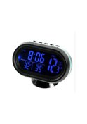 Resim Neevoyu Araba Saatleri, Sıcaklık Ve Voltaj Ölçer - Mavi Işıklı, Tarih/saat Gösterimi, 12/24 Saat, -50 C/+70 C Aralığı 