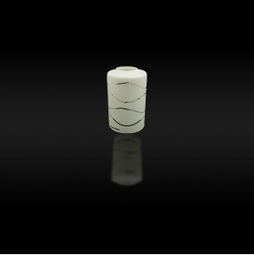 Resim KUĞULU Avize Camı. Silindir, Beyaz Renkli, Suyolu Desenli, (E.27)çap:10.00cm-h:15.00cm.normal Ampule Göre. 