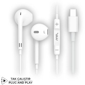 Resim Casper VIA A3 Plus Uyumlu Tak Çalıştır Stero Type-C Kulaklık MT-A293 
