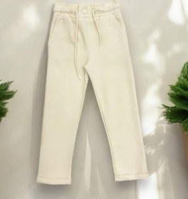 Resim Zekids Erkek Çocuk Rahat Kalıp Beli Lastikli Pantolon-14502 Bej 