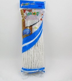 Resim Elmop P02 Pamuklu Beyaz Islak Mop - Paspas Ucu - Vidalı Standart Yedek Mop Püskül - 1 Adet 