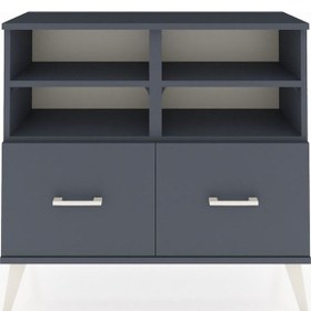 Resim Arges Şifonyer 4 Raflı 2 Çekmeceli 88x30x80 Antrasit-antrasit Antrasit 