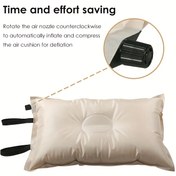 Resim Otomatik Şişme Seyahat Boyun Yastığı - Taşınabilir Yüksek Yoğunluklu Ergonomik Boyun Desteği, Ayarlanabilir Askılar, 3 Seviyeli Şişme ve Deflasyon, Kamp, Hava Seyahatleri, Yolculuklar için Dayanıklı Polyester, Seyahat Boyun Yastığı, Kamp Aksesuarı, Modern Aksesuar, Güvenli Düğme Kapanışı 