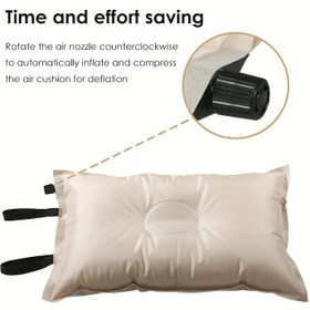 Resim Otomatik Şişme Seyahat Boyun Yastığı - Taşınabilir Yüksek Yoğunluklu Ergonomik Boyun Desteği, Ayarlanabilir Askılar, 3 Seviyeli Şişme ve Deflasyon, Kamp, Hava Seyahatleri, Yolculuklar için Dayanıklı Polyester, Seyahat Boyun Yastığı, Kamp Aksesuarı, Modern Aksesuar, Güvenli Düğme Kapanışı 