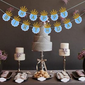 Resim NessiWorld Simli Happy Birthday Flama Dekor 3 Metre Mavi Renk 