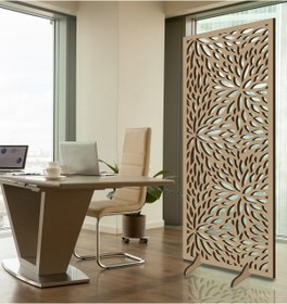 Resim Liar Dekor Liar Ahşap Seperatör (Paravan) - KSP-43 - (10 mm) - (69 cm x 139 cm) - (Ham) 