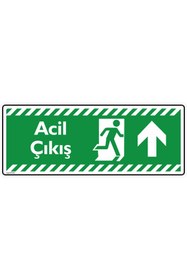 Resim isgtabelam 30x12 cm/ 5 adet fosforlu kompozit/Acil Çıkış Yukarı ok 