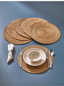 Resim 6 Lı Hasır Supla - Amerikan Servisi, Örme Hasır - Servis Sunum Yuvarlak Supla 