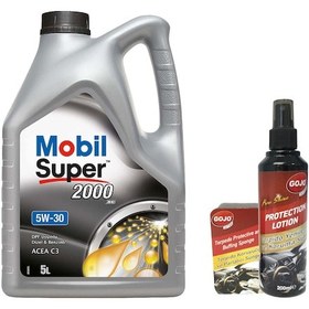 Resim Mobil Super 2000 XE 5W-30 Motor Yağı 5 L + Gojo Torpido Koruyucu Sünger 