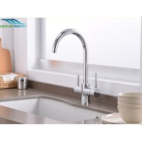 Resim Lexus Water Su Arıtma Cihazı 3 Yollu Musluk Kuğu Boru Arıtmalı Eviye Batarya 