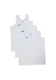 Resim Gümüş Erkek Çocuk Penye Atlet 3'lü Beyaz 