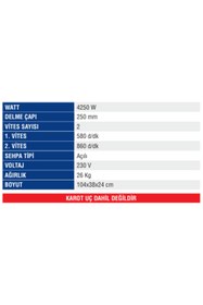 Resim Mercure MC-7550-A Karot Makinası Açılı Sehbalı 