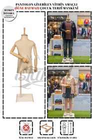 Resim Manken İstanbul 4 Yaş Ahşap Kollu Pantolon Giyebilen Çocuk Terzi Mankeni 
