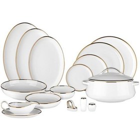 Resim Evaliza Hanedan Yemek Takımı 60 Parça Shiny Alto Gold 