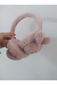 Resim Store Sevimli Peluş Çocuk Kulaklık Polar Sıcacık Kulaklık Pudra Pembe 