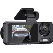 Resim 3 Cameras Dash Cam Multi-language Clear Car Rearview Mirror Car Video Recording Camcorder Wide Angle Car Camera Recorder Auto Safety Driving Recorder 