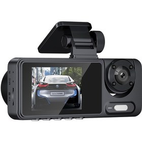 Resim 3 Cameras Dash Cam Multi-language Clear Car Rearview Mirror Car Video Recording Camcorder Wide Angle Car Camera Recorder Auto Safety Driving Recorder 
