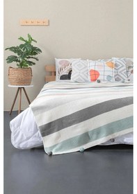 Resim Battaniye Ponponlu Özel Çantalı 150x200 Cm Pamme Gri 