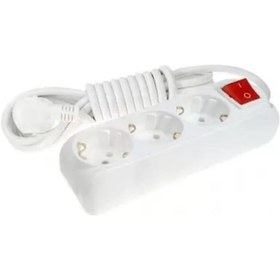 Resim Almera 3'lü Anahtarlı Topraklı Grup Priz 2 Metre Beyaz 