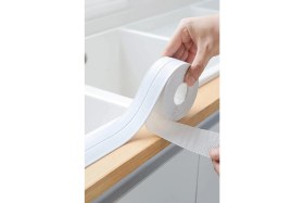Resim Su Geçirmez Sizdirmaz Beyaz Bant Ev Küvet Lavabo Mutfak Kenar Bandı Su Geçirmez 3,2MX38 Serit Bantı 