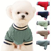 Resim Denizci Tarzı Örme Köpek Kazak, Sadece Elde Yıkanabilir, Tüm Küçük ve Orta Irklar İçin Uygun, Kış, İlkbahar ve Sonbahar İçin Sıcak, Polyester Kumaşla Tasarlanmış Süveter 