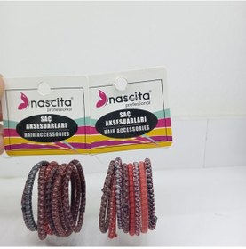 Resim Nascita Lastık Saç Tokası 16 Adet Kahverengi 