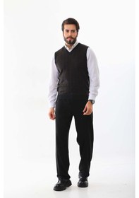 Resim Pelikan Erkek V Yaka Yün Süveter 4p13 Antrasit 
