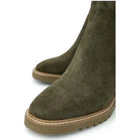 Resim Tamer Tanca Kadın Hakiki Deri Haki Süet Casual Bot 33 415 Bn Bot Sk24-25 Hakı Suet Haki Süet 