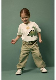 Resim Defacto Erkek Bebek Regular Fıt Dinozor Baskılı Kısa Kollu Tişört G8030a526smer118 Ekru-er118 